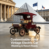 Coche turístico eléctrico vintage de color personalizable: perfecto para bodas, centros turísticos y atracciones turísticas