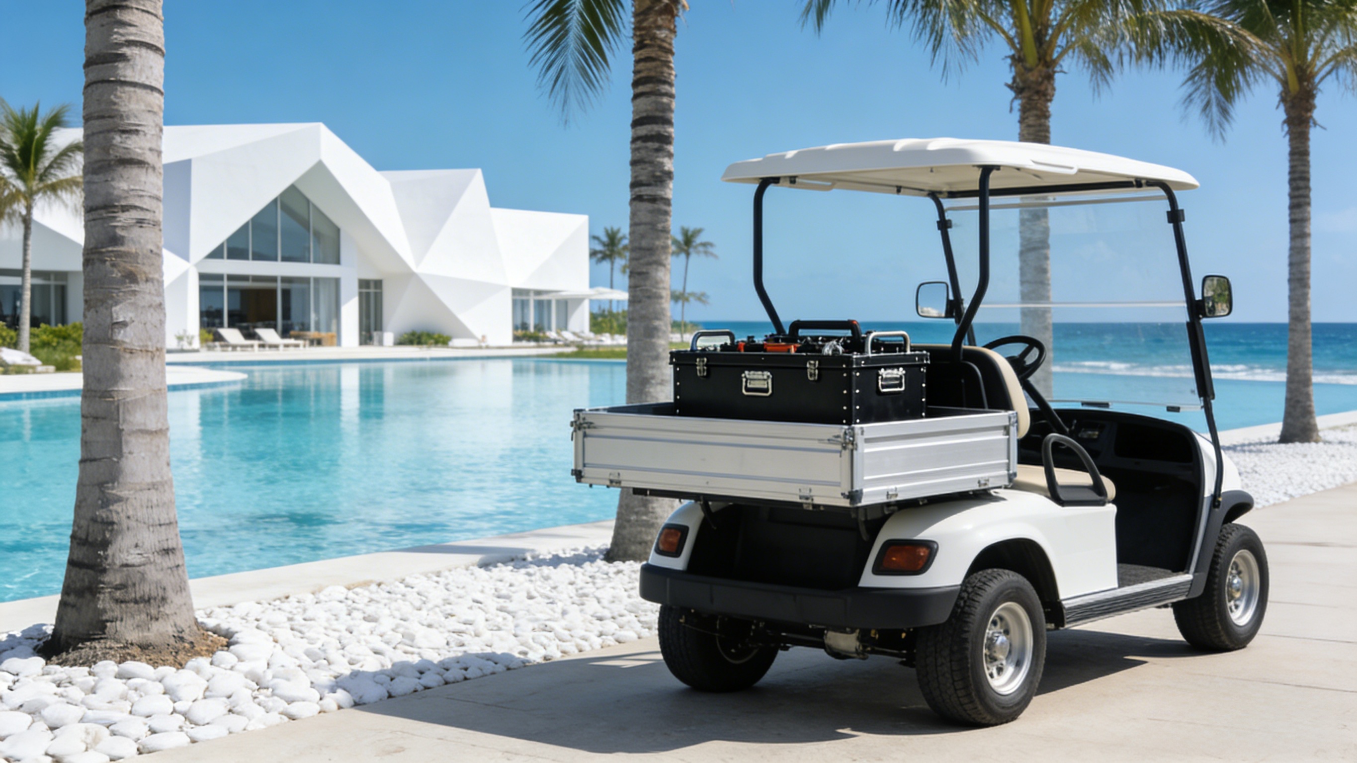 Carro de golf biplaza GQ02H: vehículo de carga eléctrico de alto rendimiento para operaciones eficientes en el campo