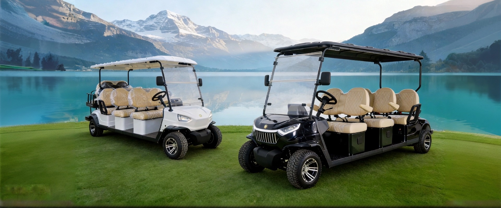 Carro de golf el&eacute;ctrico para uso comercial en hotel, eventos y parque industrial