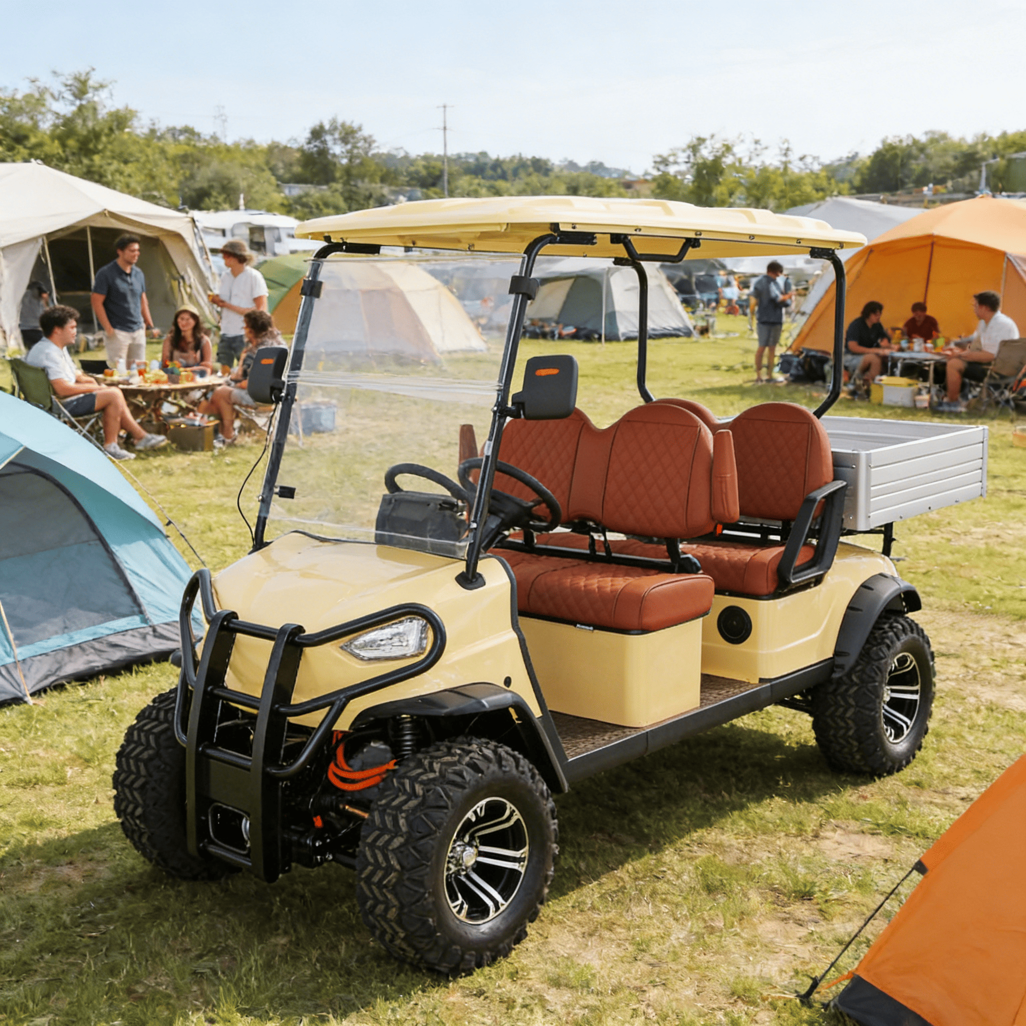 YATIAN GQ04Z Vehículo de caza eléctrico 4×4 de 4 plazas con caja de carga y bloqueo del diferencial