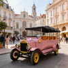 YATIAN LY11N Coche eléctrico vintage rosa y dorado personalizado de 11 asientos: servicio de traslado turístico rentable con múltiples escenas