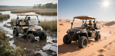 Tipos de terreno adecuado para carros de golf de caza el&eacute;ctrica