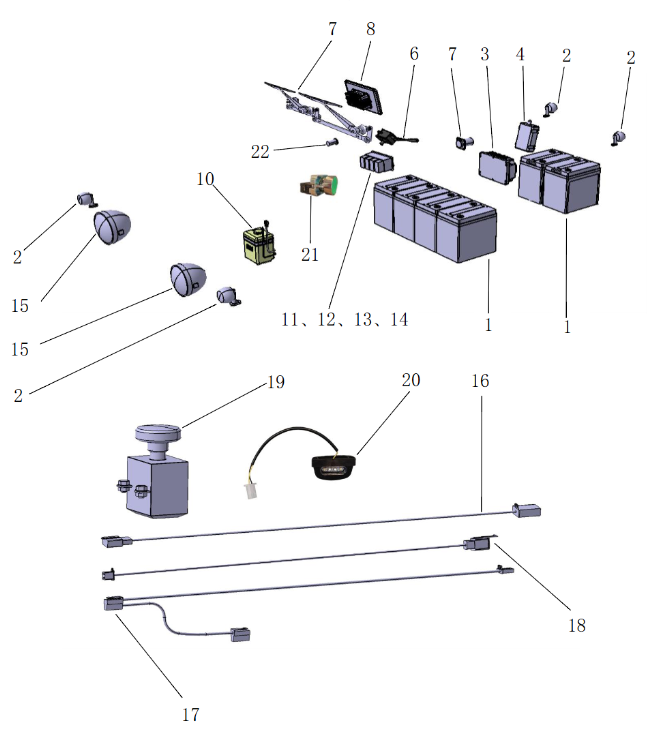Repuestos originales para componentes del sistema completo del vehículo eléctrico clásico LY05B en stock