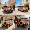 YATIAN LY11N Coche eléctrico vintage rosa y dorado personalizado de 11 asientos: servicio de traslado turístico rentable con múltiples escenas