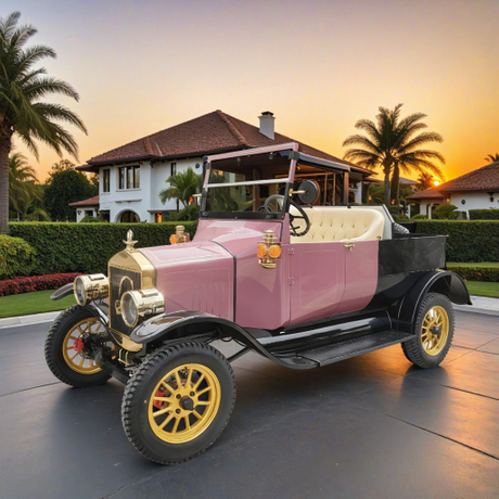 Camión de reparto eléctrico retro de corta distancia, elegante vehículo de carga para centros turísticos y parques