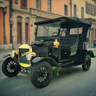 Parque de atracciones coche vintage negro personalizado