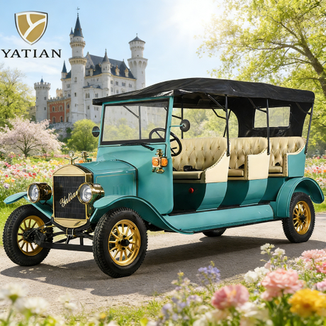 YATIAN Coche turístico eléctrico retro Vehículo vintage convertible personalizado de alta gama para lugares pintorescos, mansiones y complejos turísticos