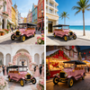 YATIAN LY11N Coche eléctrico vintage rosa y dorado personalizado de 11 asientos: servicio de traslado turístico rentable con múltiples escenas