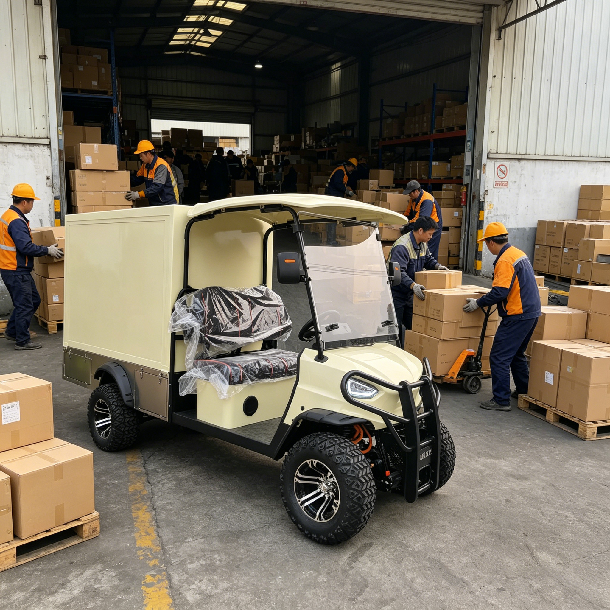 Carro de golf eléctrico 4x4 con caja de carga (Modelo GQ04X)