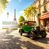 Coche turístico clásico eléctrico Vintage de 5 plazas, lanzadera eléctrica Retro verde oliva con batería de litio de 72V