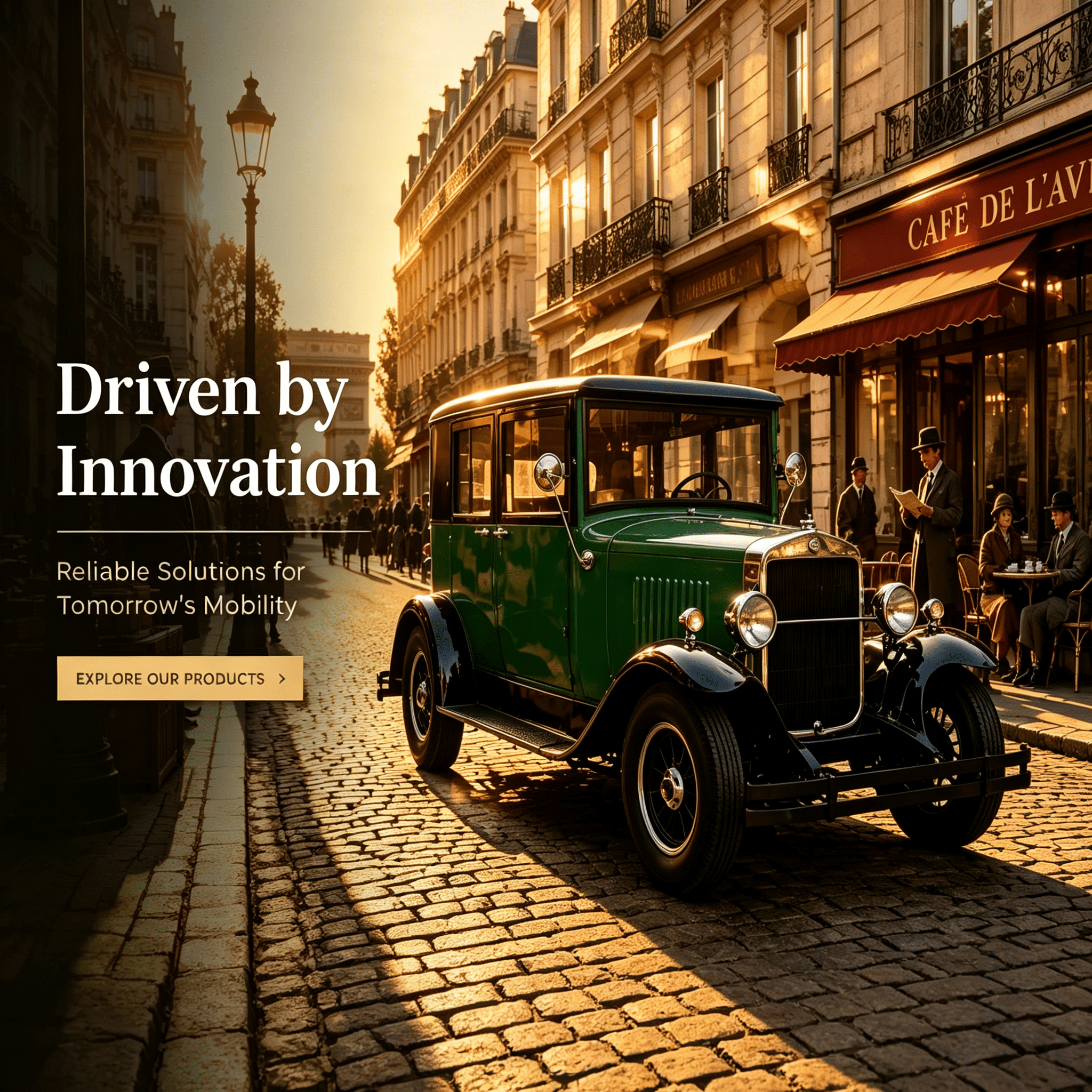 Coche turístico clásico eléctrico Vintage de 5 plazas, lanzadera eléctrica Retro verde oliva con batería de litio de 72V