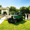 Coche turístico clásico eléctrico Vintage de 5 plazas, lanzadera eléctrica Retro verde oliva con batería de litio de 72V