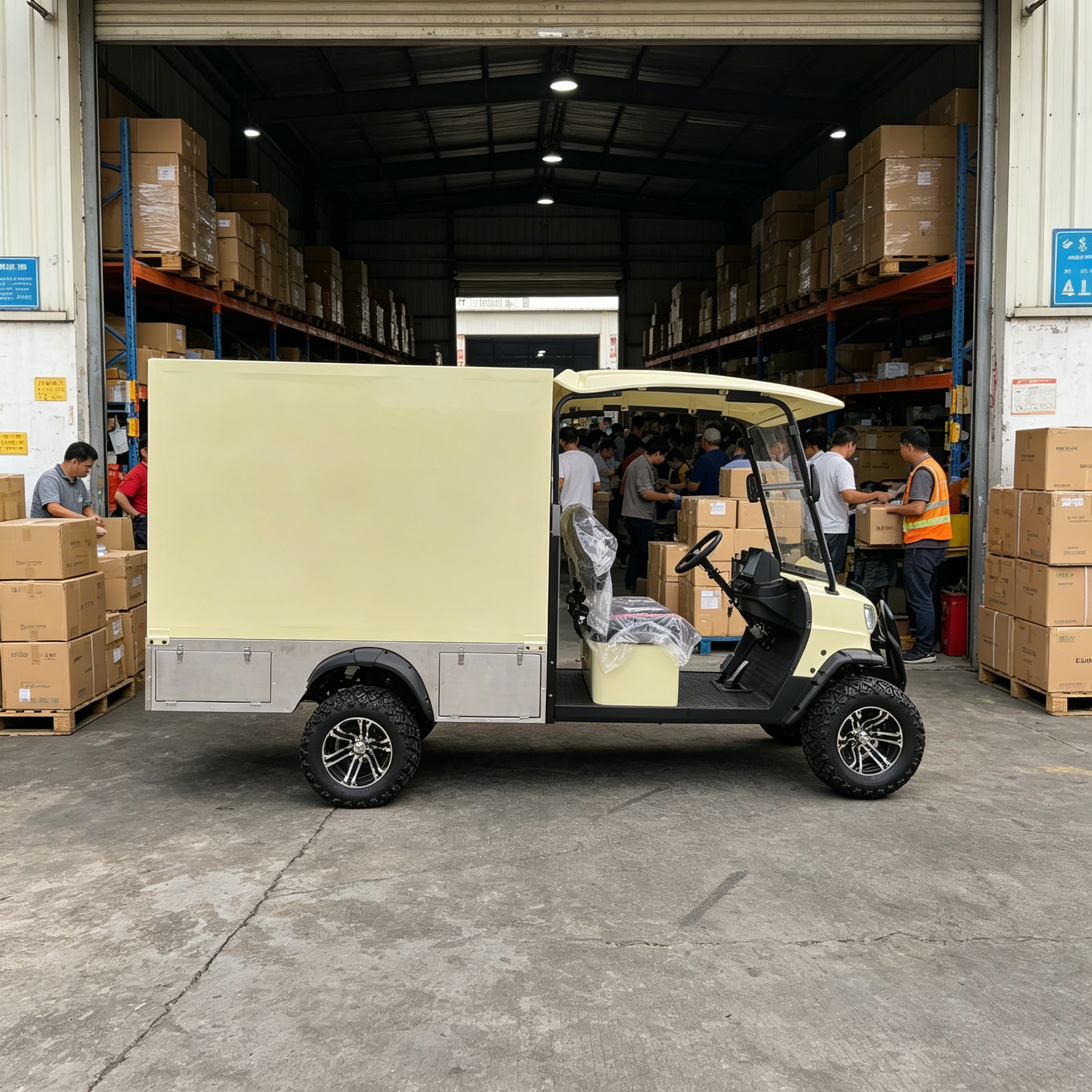 Carro de golf eléctrico 4x4 con caja de carga (Modelo GQ04X)